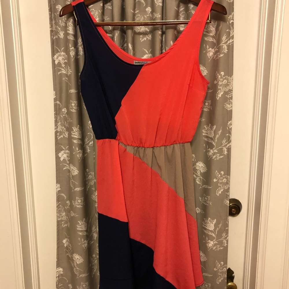 Bailey Blue Coral, Navy and Tan Sundress